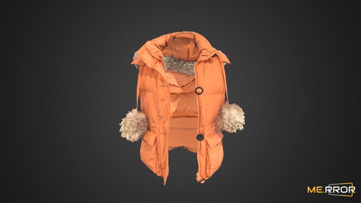 Orange Padded Vest 3D Model