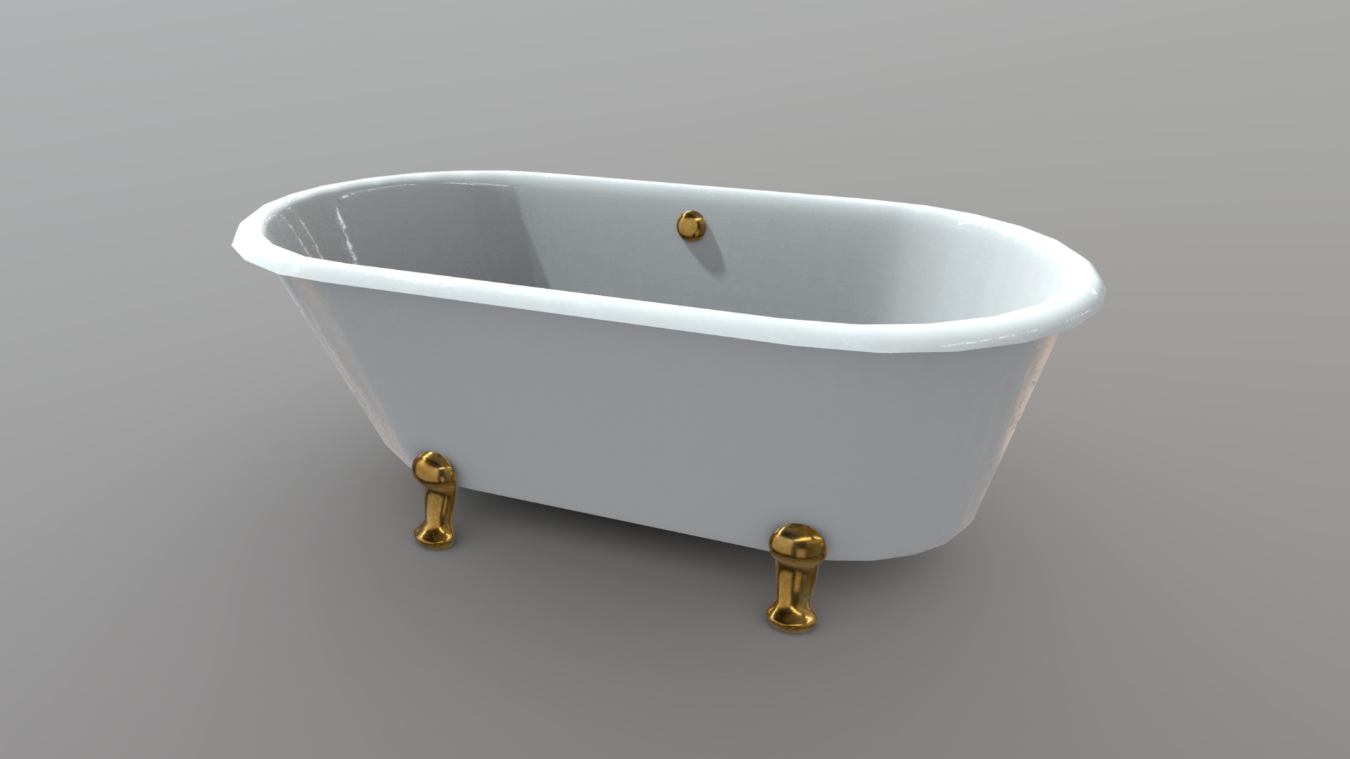 3D model Bathtube - This is a 3D model of the Bathtube. The 3D model is about a white plate with a few screws.