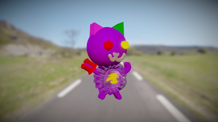 Machine Cat Character 3D Model