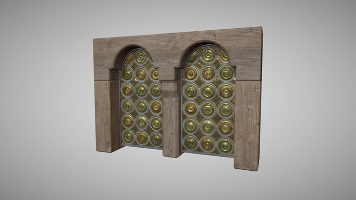 Window Medieval Double 3D Model