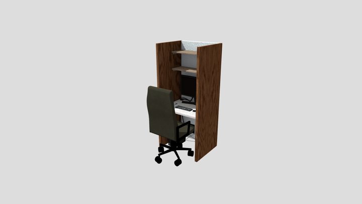 College Desk 3D Model