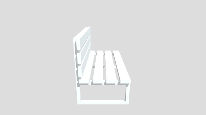 Simple Park Bench un-textured 3D Model
