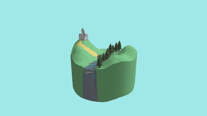 Low Poly Island 3D Model