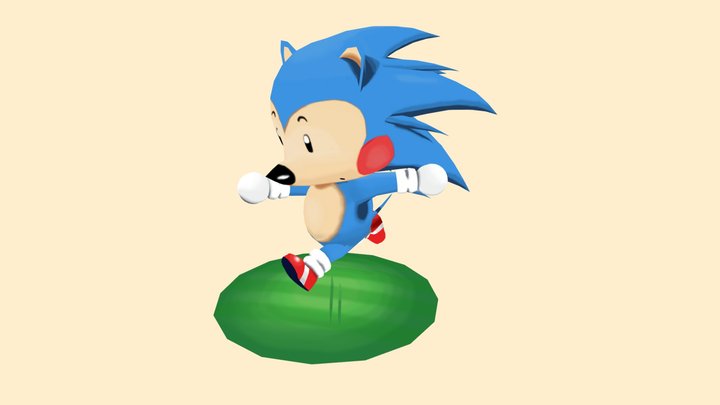 Sonic the Hedgehog -- Animal Crossing-style 3D Model