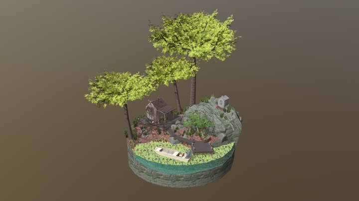 DAE Diorama - Forest Loner 3D Model