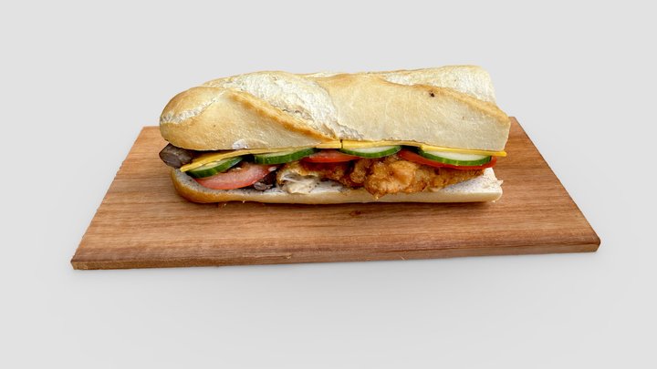 Chicken escalope sandwich (my favourite) 3D Model