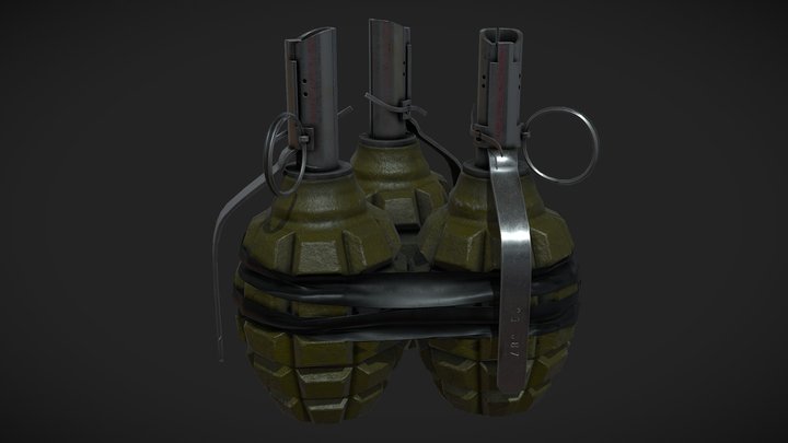 A bunch of Grenades 3D Model