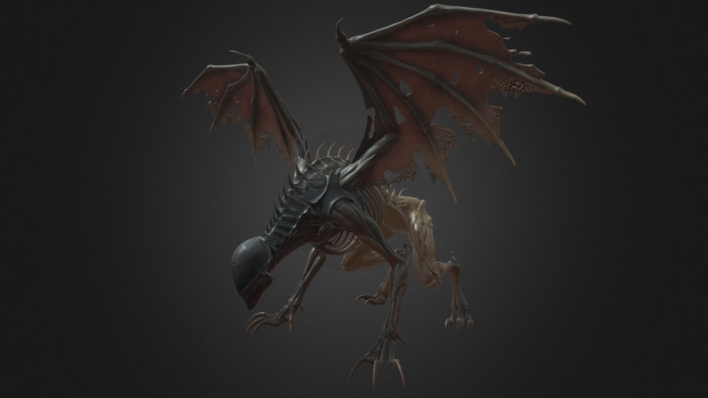 Faceless Bonewing Horror Beast
