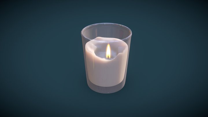 Candle in a glass 3D Model