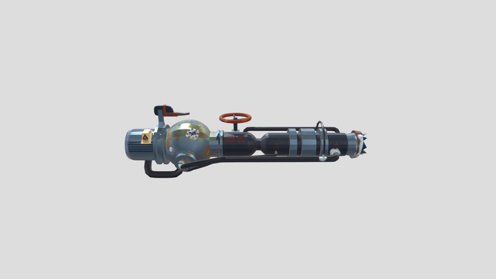 Cartoon steampunk cannon/gun from concept art 3D Model
