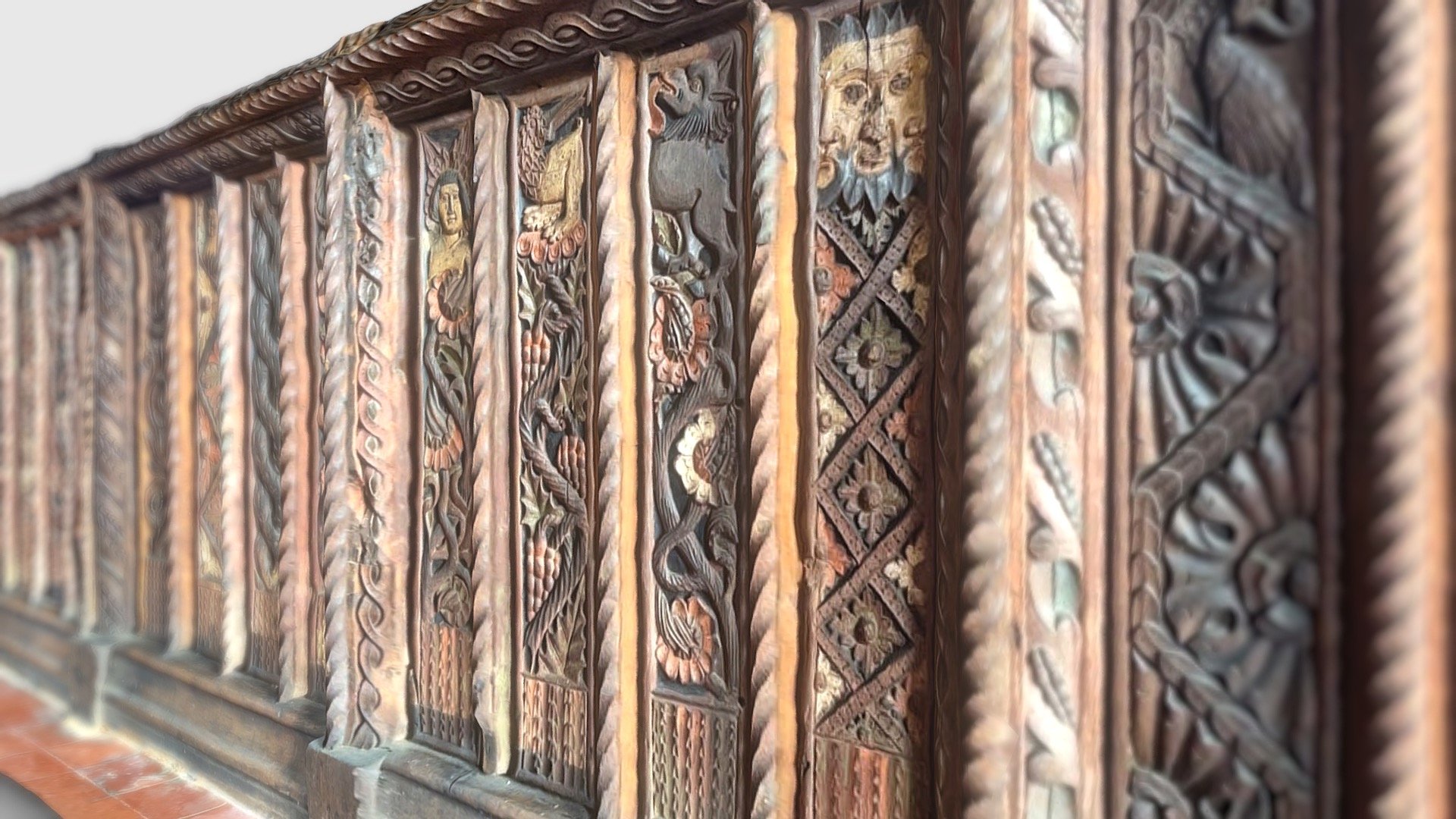 Surviving panels of the Sancreed rood screen
