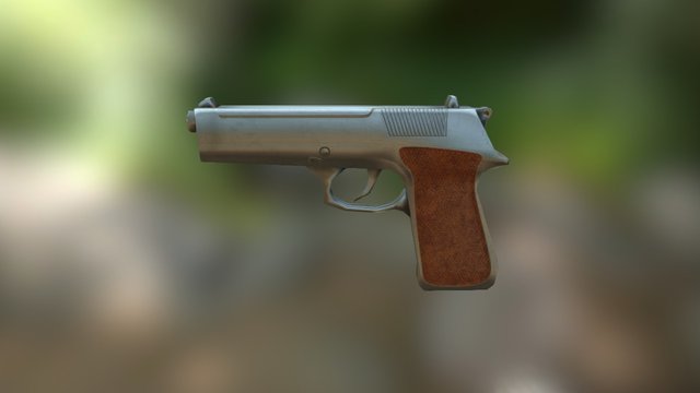 Lowpoly Handgun 3D Model
