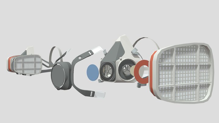 Respirator 3М 6200 3D Model