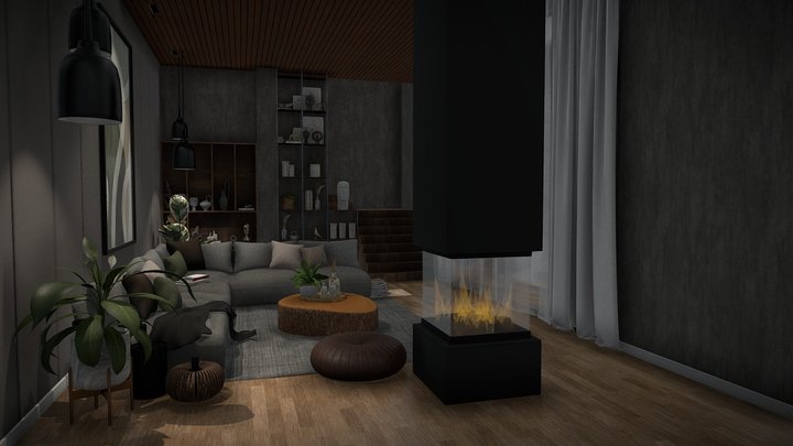 Modern Living Room 3D Model