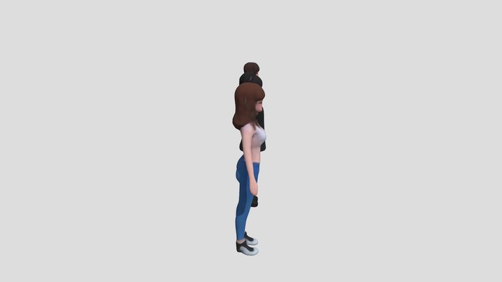 low-poly girls 3D Model