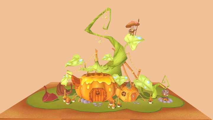 Pumpkin House 3D Model
