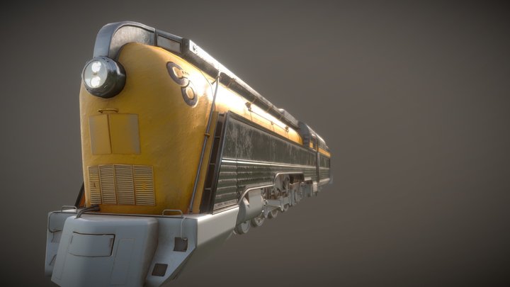 C&O Art Deco Train Engine 3D Model