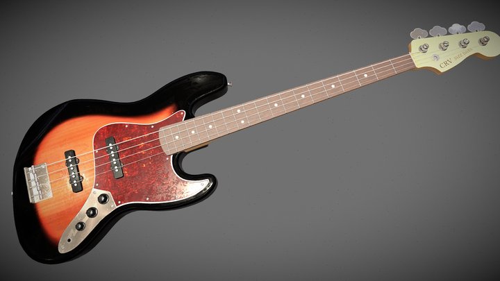CRV Jazz Bass - 3 Tone Sunburst 3D Model