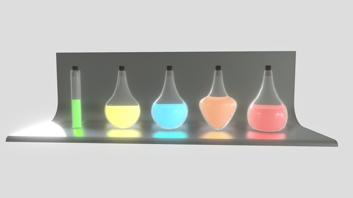 Basic Alchemy Potion Package Low-poly 3D model 3D Model