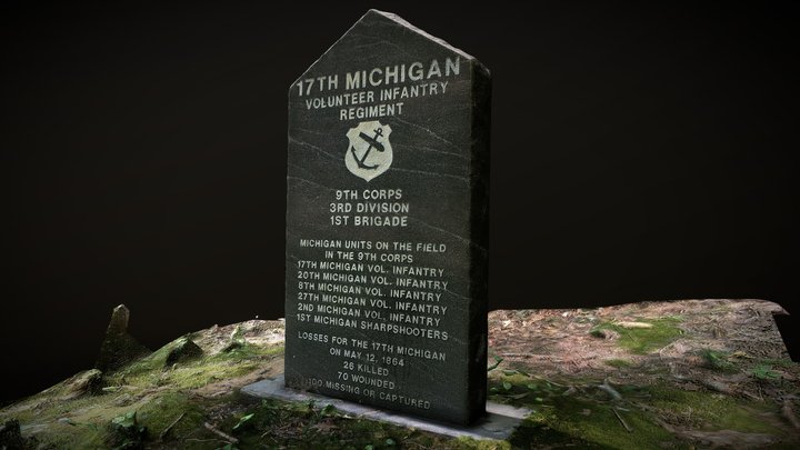 17th Michigan Vol. Inf. Reg. Monument 3D Model