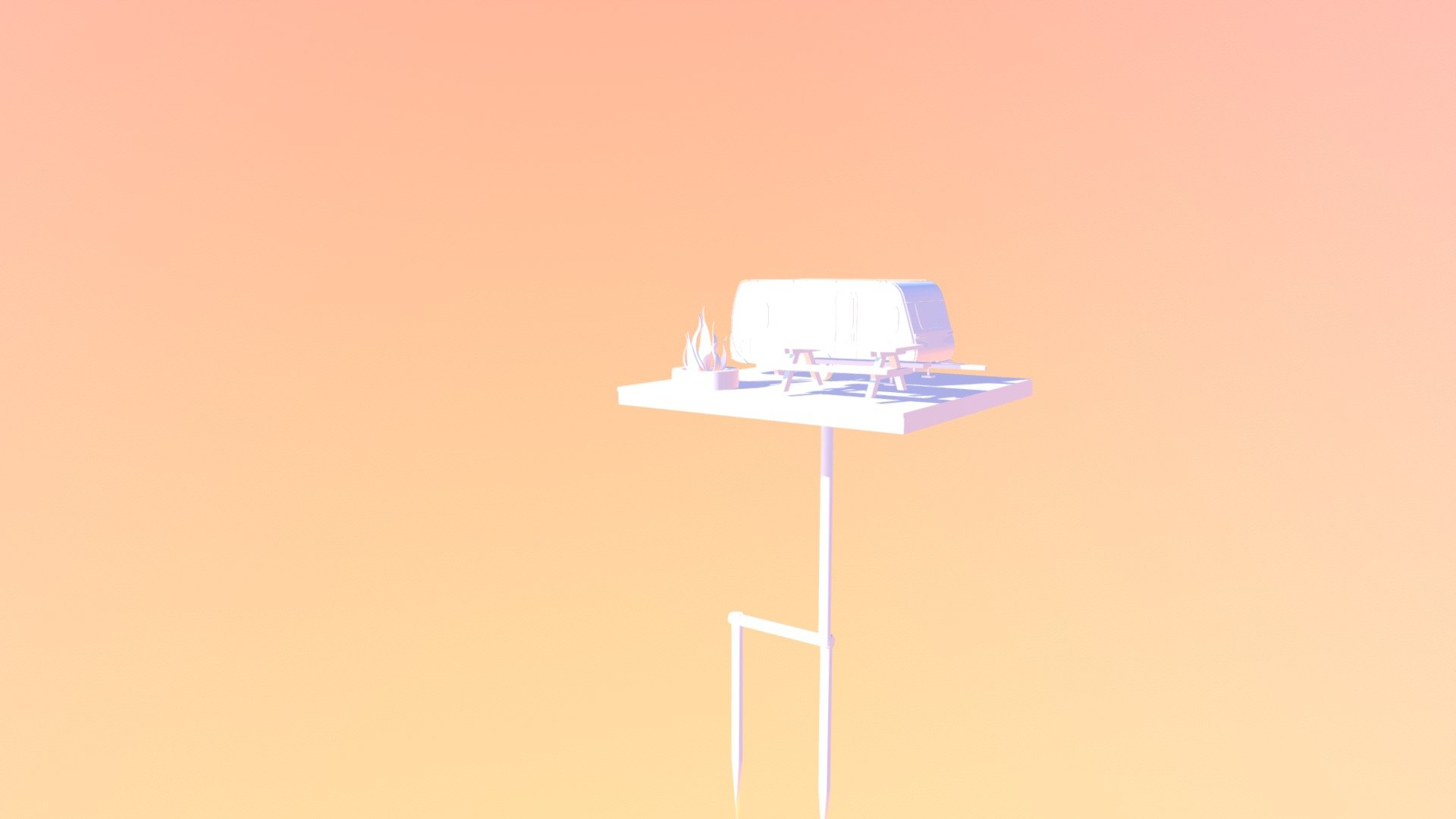 Camper Scene Stake