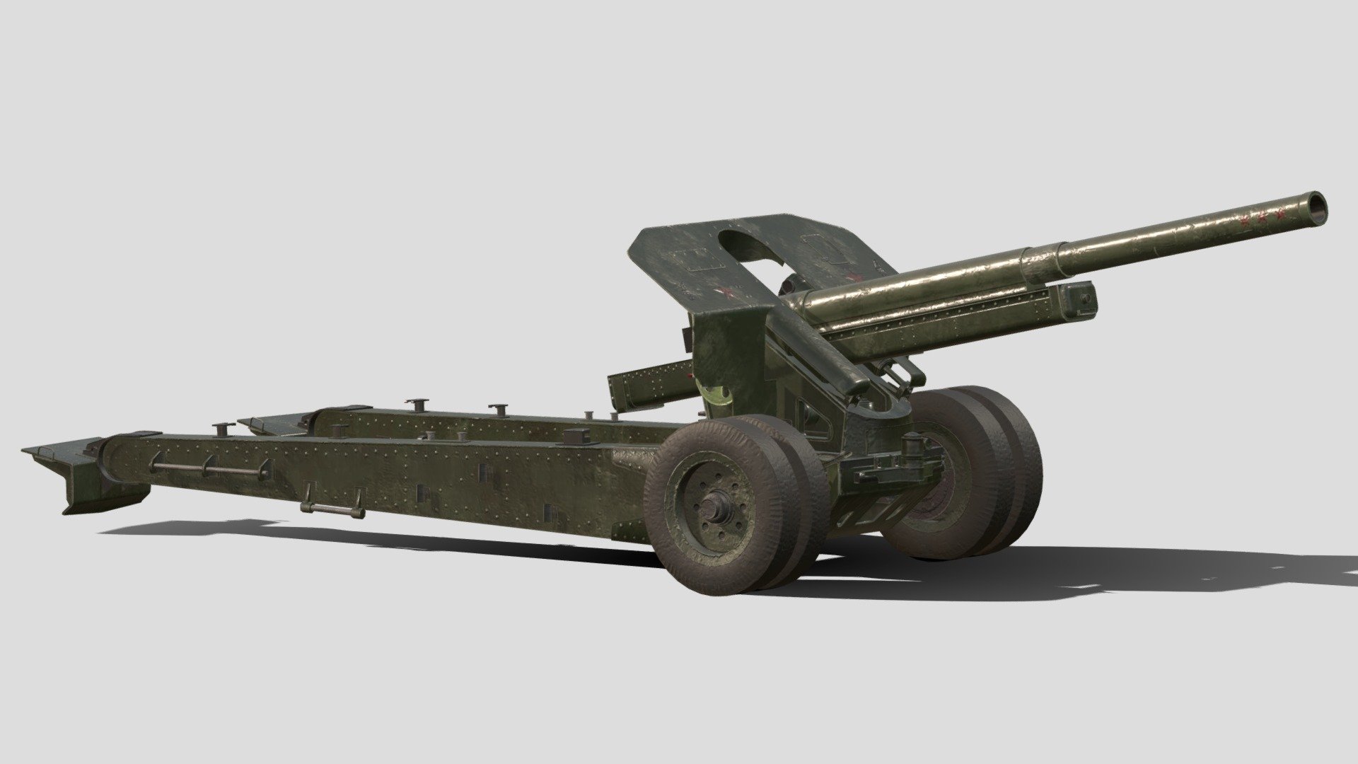 152mm M10 Howitzer Download Free 3D model by Muhamad Mirza Arrafi