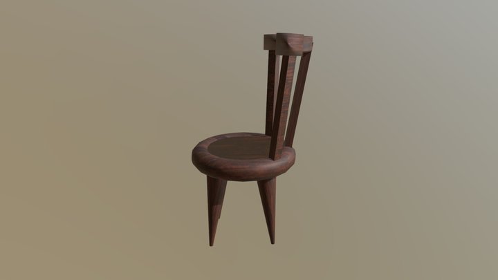 Wooden Chair 3D Model