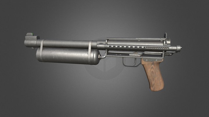 Post apocalyptic air pistol 3D Model