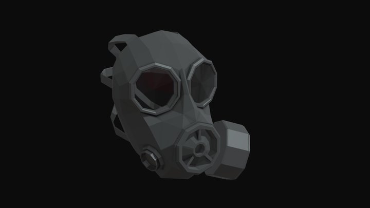 Gas Mask Low Poly FM12 3D Model