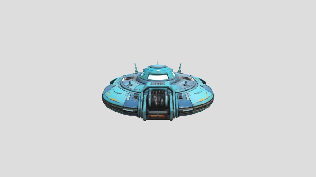 Blue sci-fi UFO