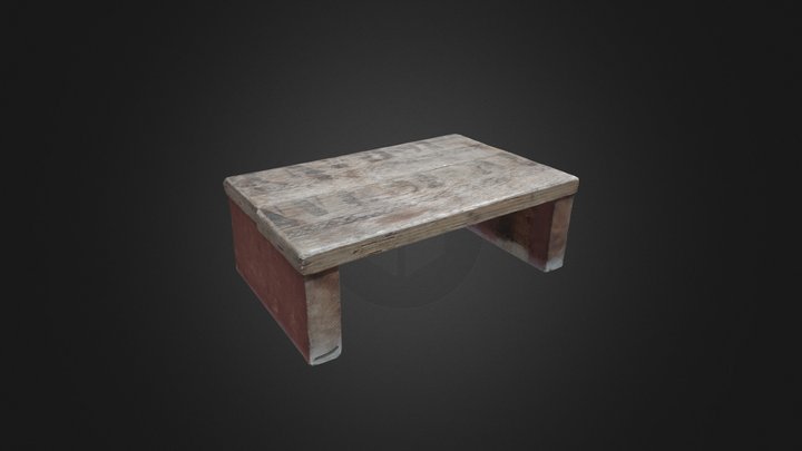 Small wooden stool(3D SCANNED) 3D Model