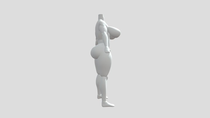 Female body blockmesh 3D Model