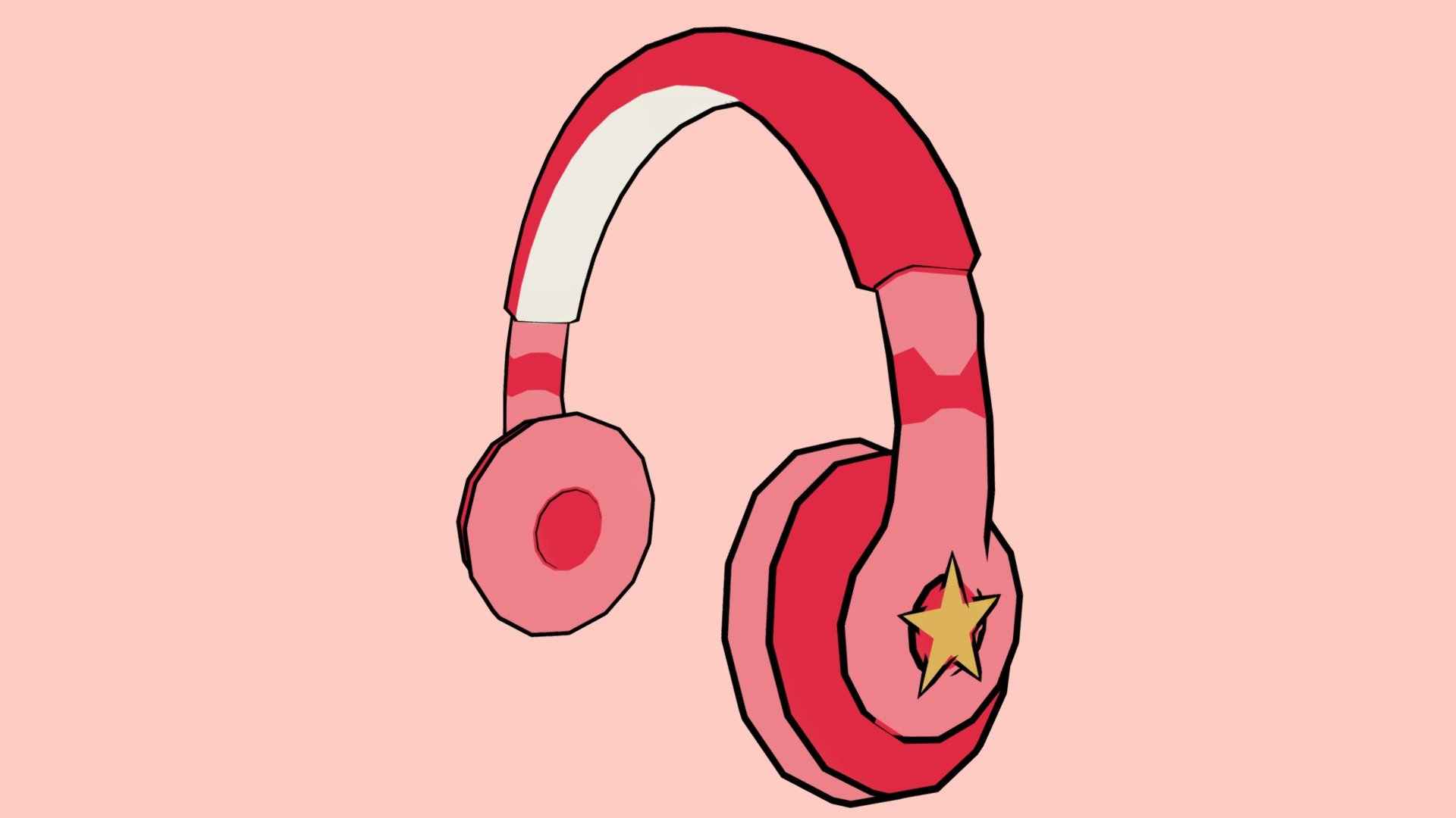 stilized lowpoly headphones (rigged)