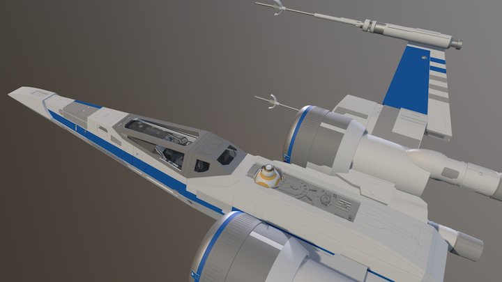 X- Wing Fighter  T-70 from Star Wars Ep.7 3D Model