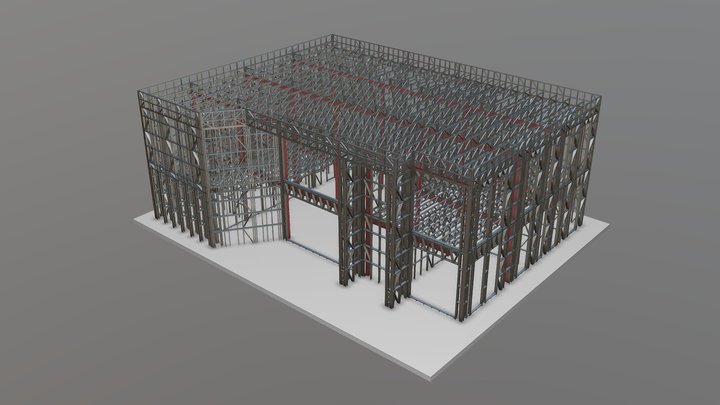 Офис продаж для СК «Семья» 17,6х21,7м ЛСТК 3D Model