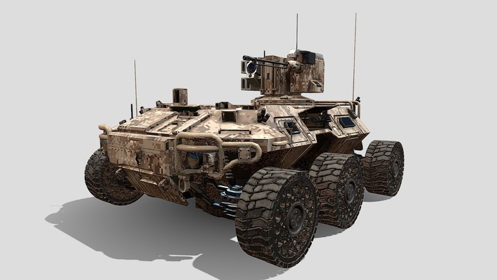 Sci-fi Military Truck 3D Model