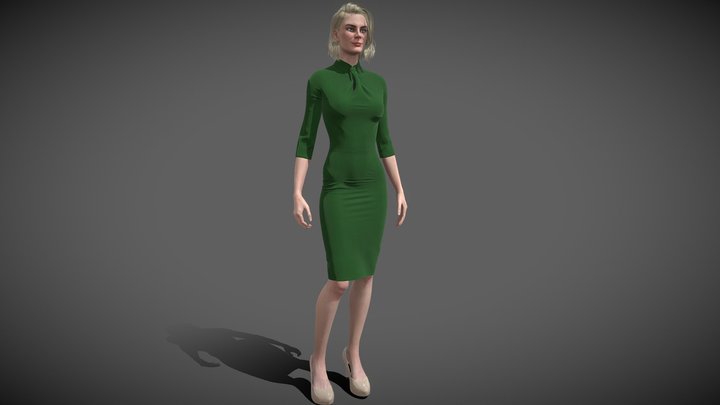 Green dress 3D Model