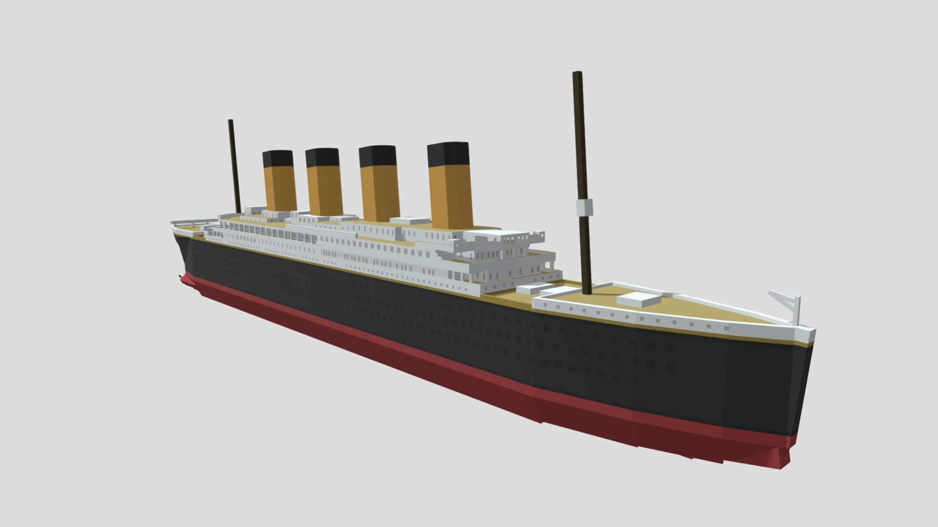 Low-poly Titanic - 3d Model By Dsl3125 [ec8a894] - Sketchfab