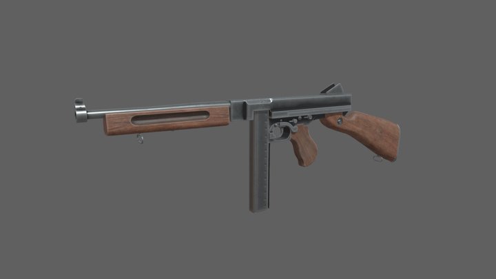 Thompson Submachine Gun 3D Model