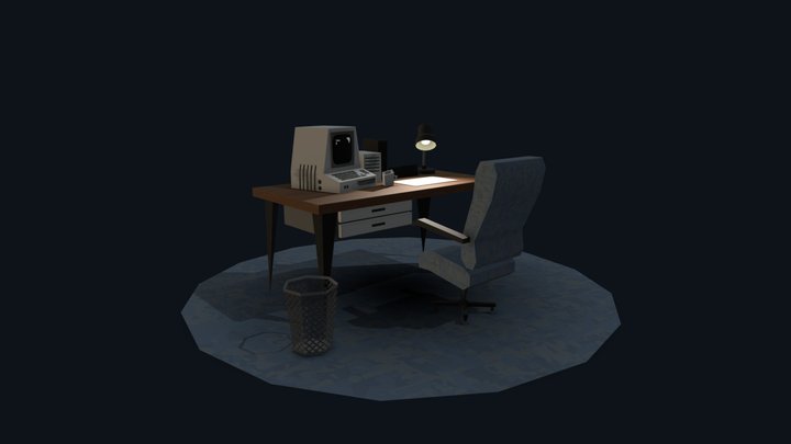 Computer + Desk – Free 3D Model STL