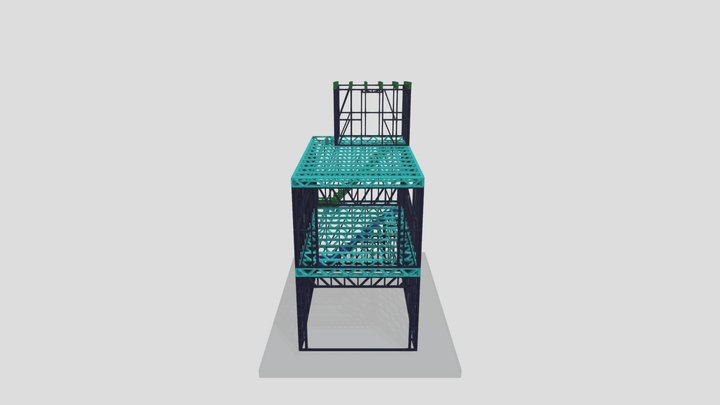 Гараж  2-этажа + экпл. кровля 3D Model