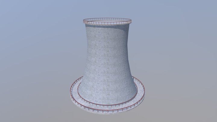 Cooling tower for the game "Trying or Dying" 3D Model