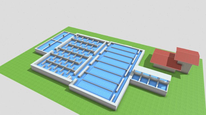 Instalasi Pengolahan Air Minum 3D Model