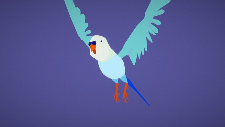 Bird（budgerigar）＃3DInktober 3D Model