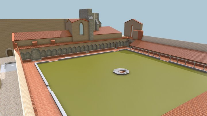 Cloitre cimetière de la Cathédrale de Perpignan 3D Model