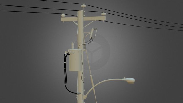 Telephonepost 3D Model