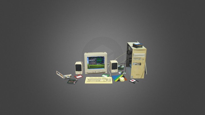 PSX PC 90s Scene 3D Model