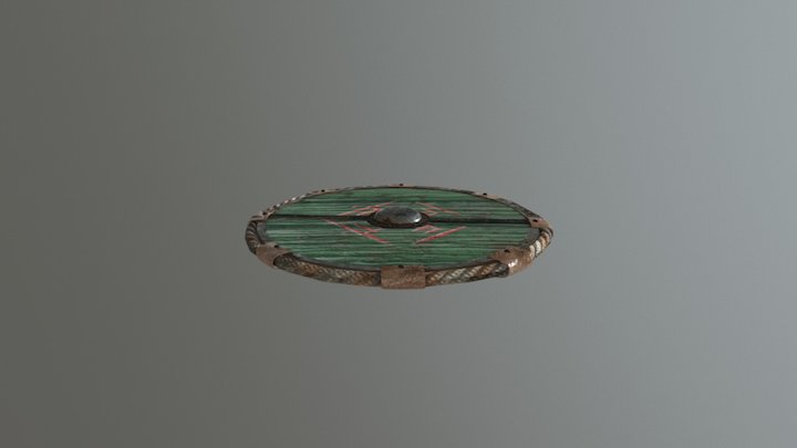Viking Shield Complete 3D Model