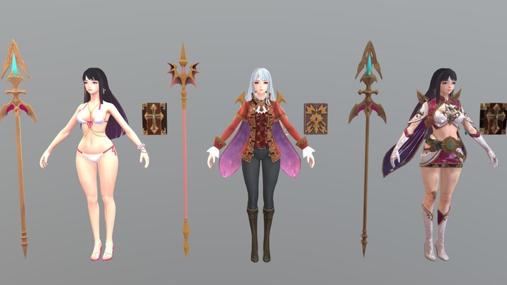 Female Warrior 3D Model