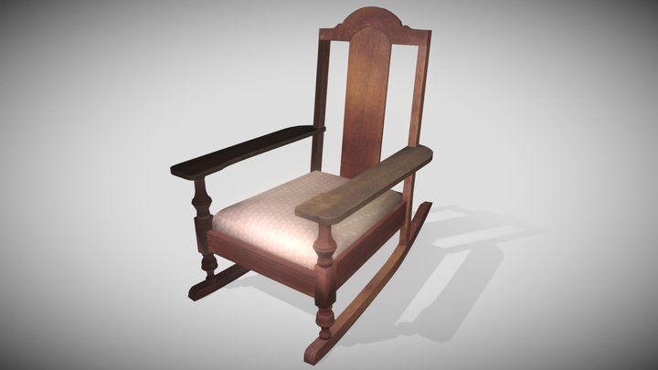 Wood Rocking Chair 3D Model
